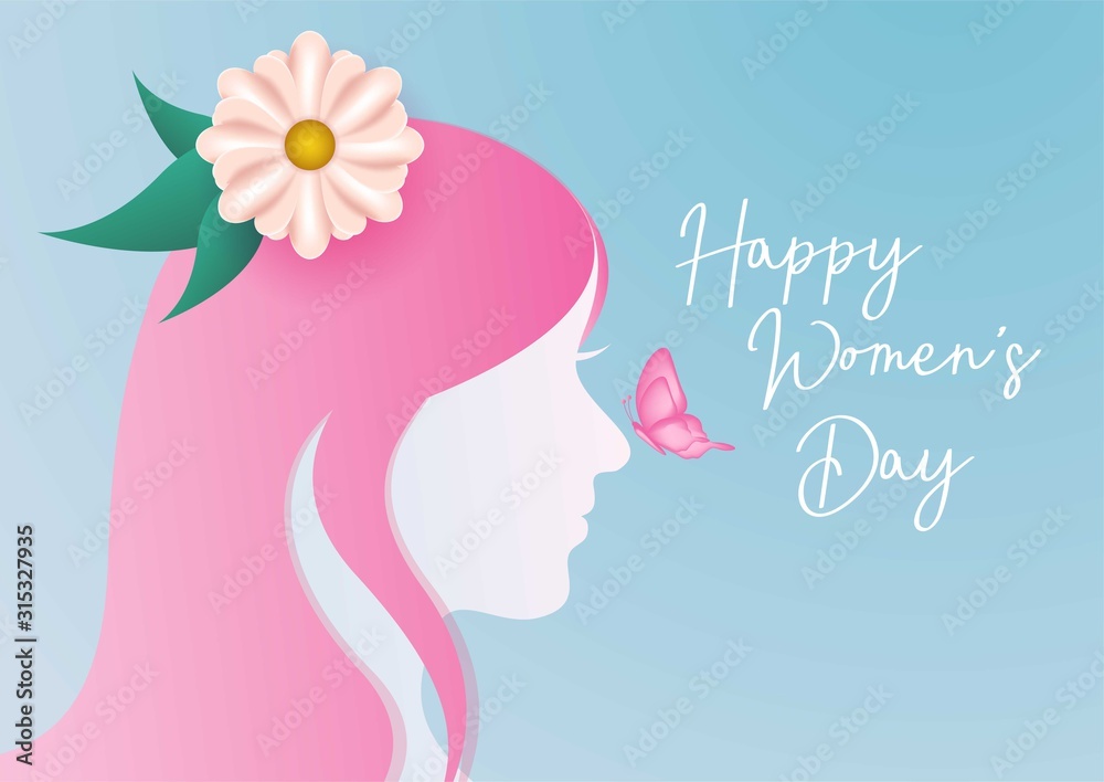 Women day greeting card background vector illustration