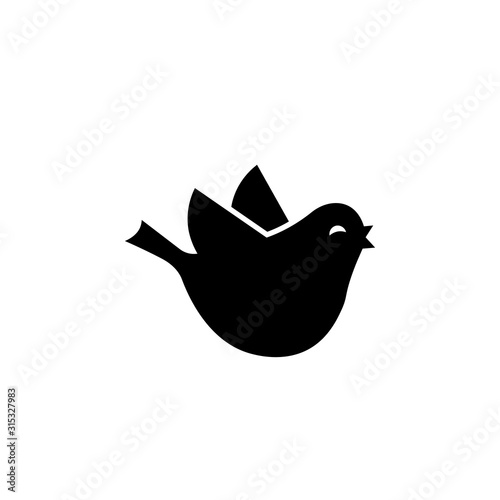 Early bird black and white icon. Clipart image isolated on white background