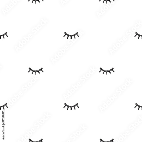 Wallpaper Mural seamless black glitter eyelash pattern on white background Torontodigital.ca