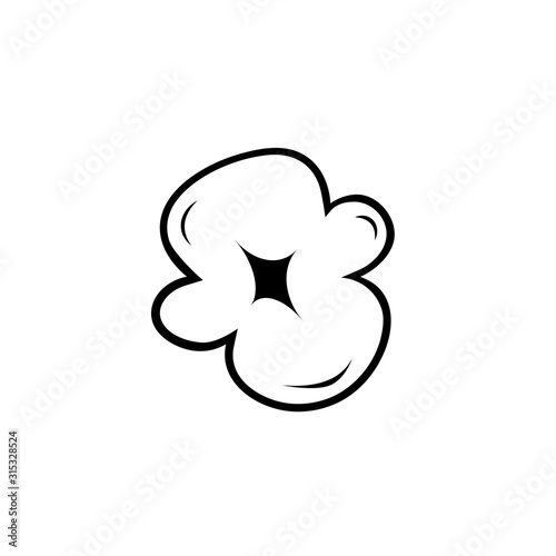 popcorn one piece icon. Clipart image isolated on white background