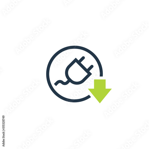Energy reduction icon. Clipart image isolated on white background