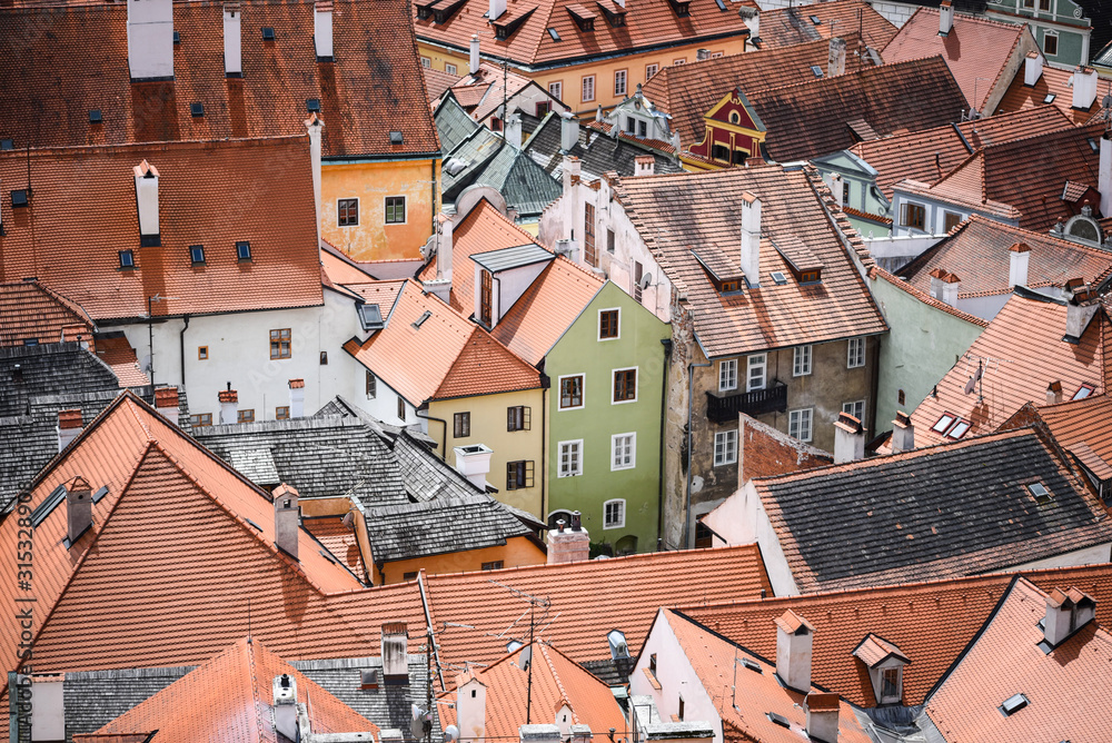 close up view of the czech city Cesky Krumlov