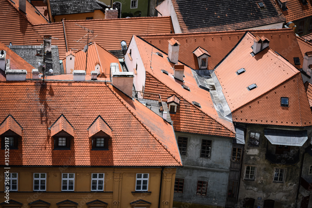 close up view of the czech city Cesky Krumlov