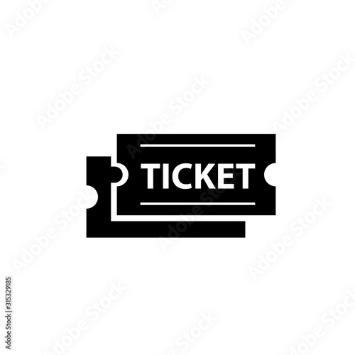 Ticket silhouette icon. Clipart image isolated on white background