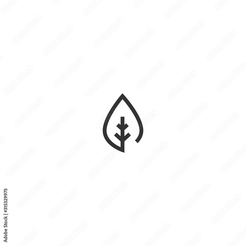 Cartoon flat leaf outline icon. linear eco sign isolated on white. Cartoon flat leaf outline icon. linear eco sign isolated on white.