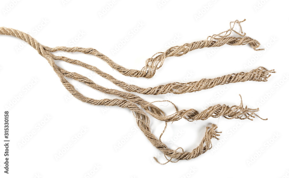 Rope, strings isolated on white background and texture 