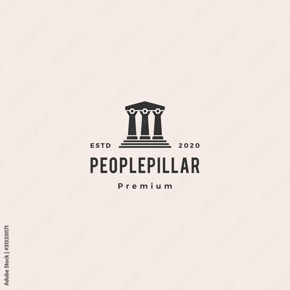people law pillar logo hipster vintage retro vector icon illustration