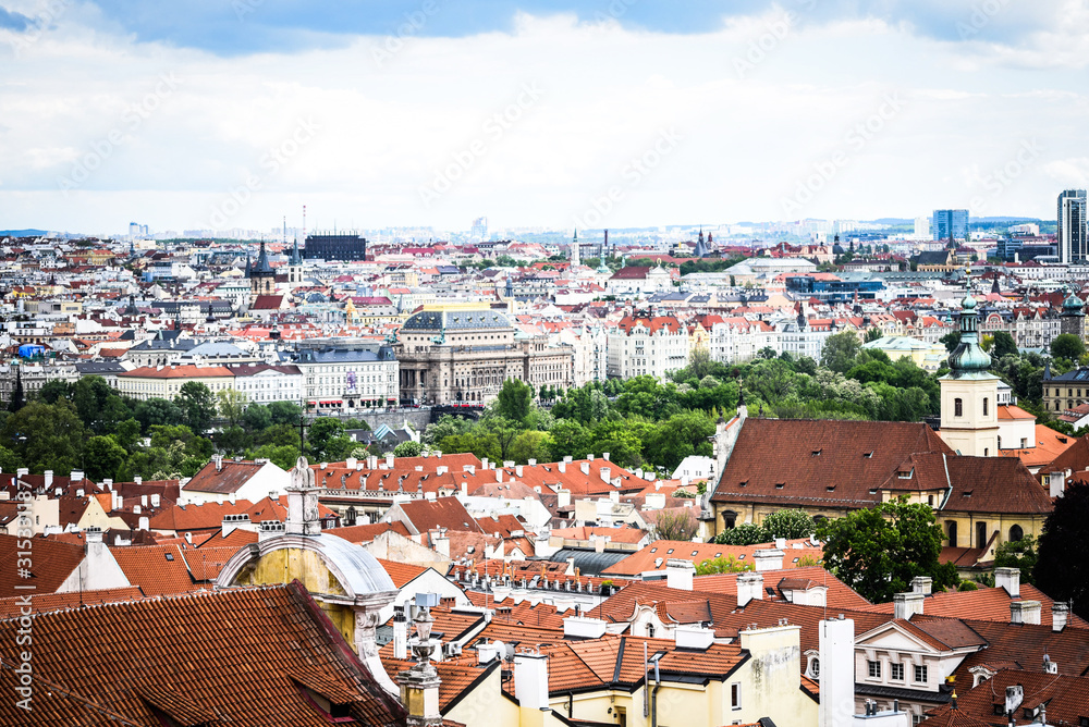 panoramic view of Prague city