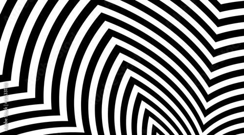 Zig zag pattern. Optical illusion effect. Stripped backdrop vector design.