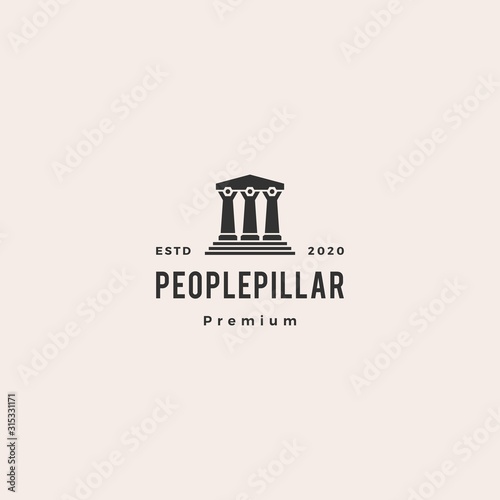 people law pillar logo hipster vintage retro vector icon illustration