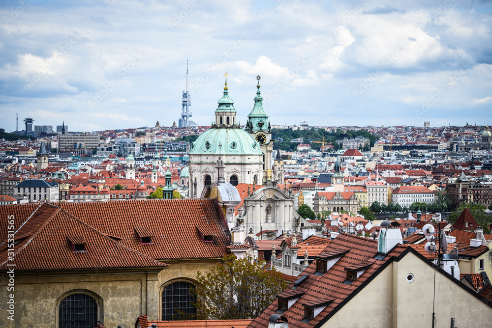 Fototapeta premium panoramic view of Prague city