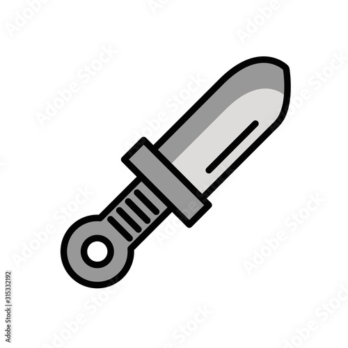 knife weapon military force isolated icon