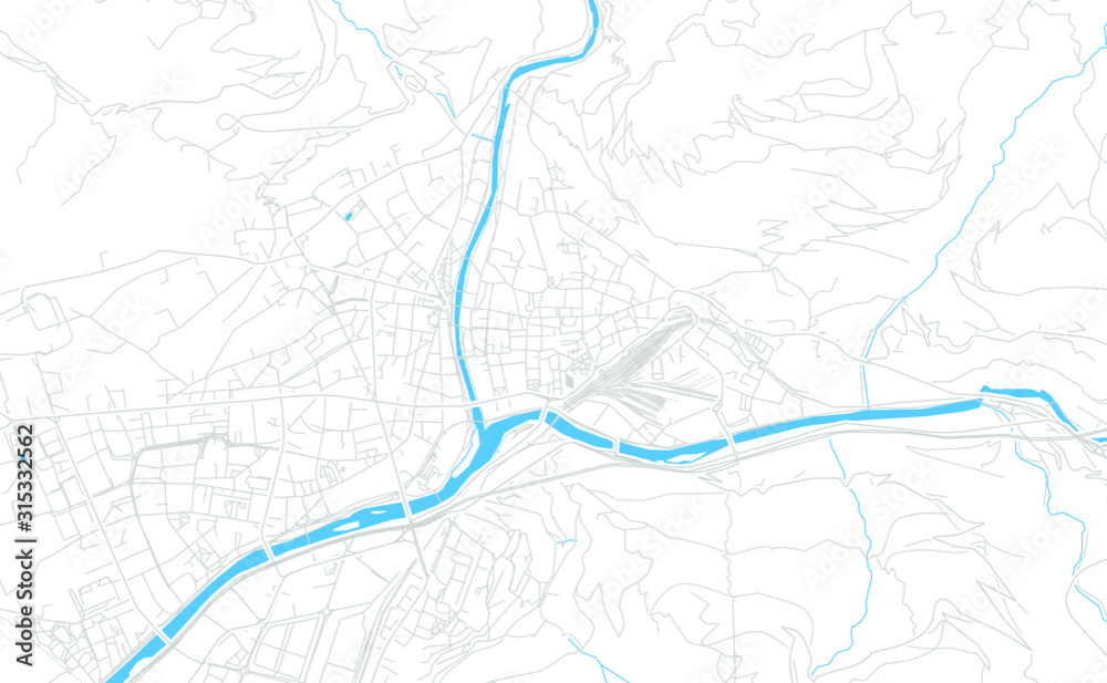 Fototapeta premium Bolzano, Italy bright vector map