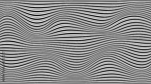 Abstract modern stripped wavy pattern backdrop. Optical illusion background.