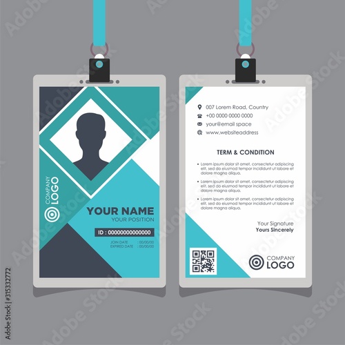 Abstract Geometric Modern Id Card Design Template Vector Image