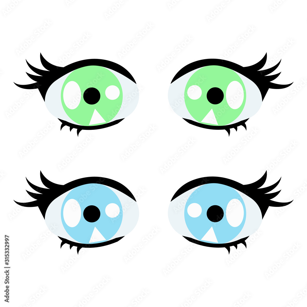 Set of Eye vector. Eye vector on white background. Eyes art. Eye Icon vector illustration.