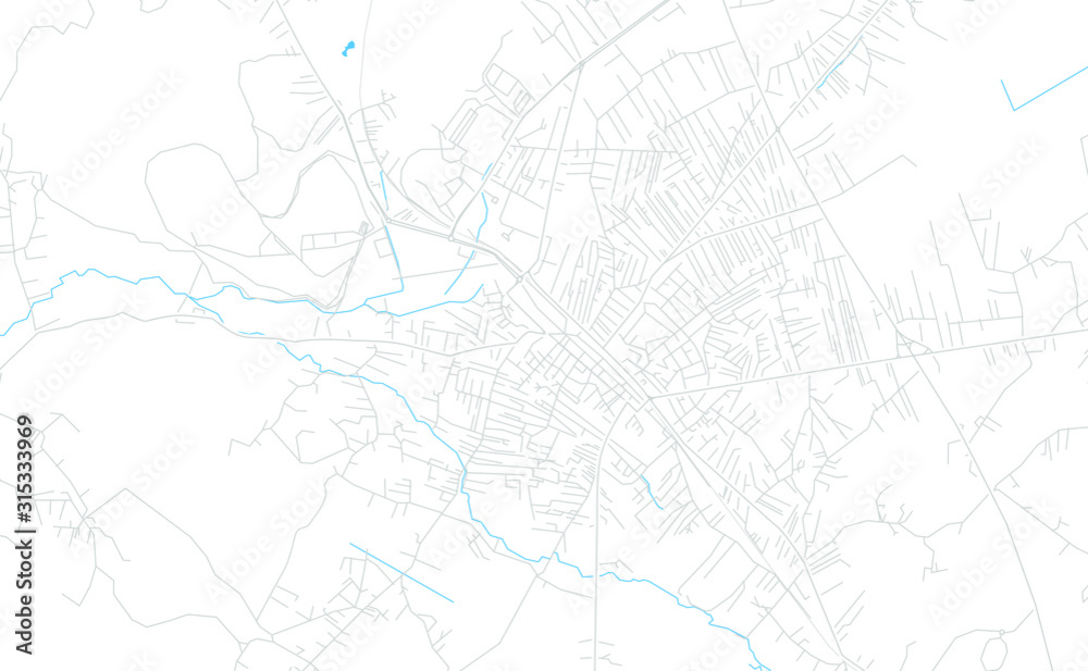 Ferizaj / Urosevac, Kosovo bright vector map