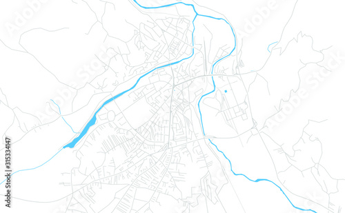 Mitrovice / Kosovska Mitrovica, Kosovo bright vector map photo