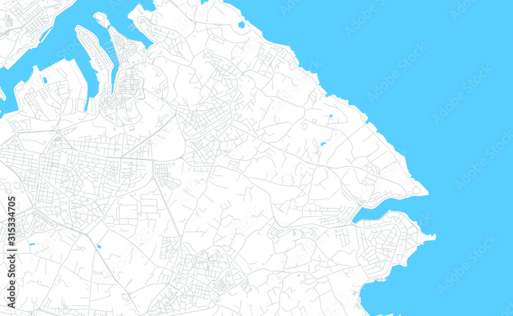 Obraz premium Zabbar, Malta bright vector map