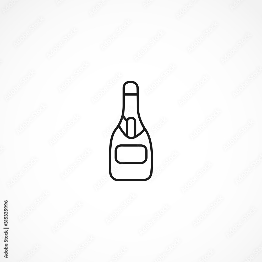 champagne line icon on white background champagne line icon on white background