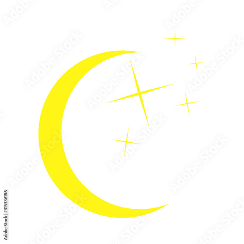 Moon star icon vector on white background
