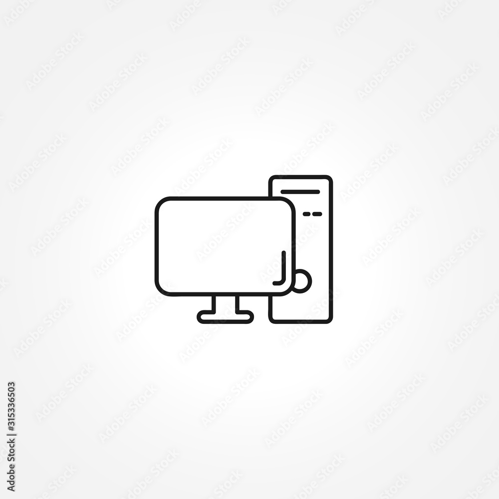 computer icon. PC icon on white background computer icon. PC icon on white background