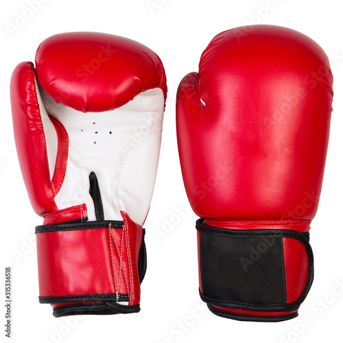 red boxing gloves isolated on white background © zayatssv