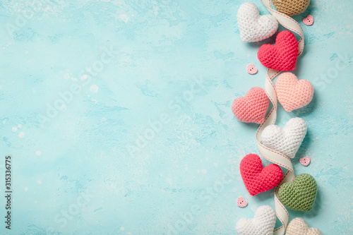 Valentine's Day background with colorful hearts