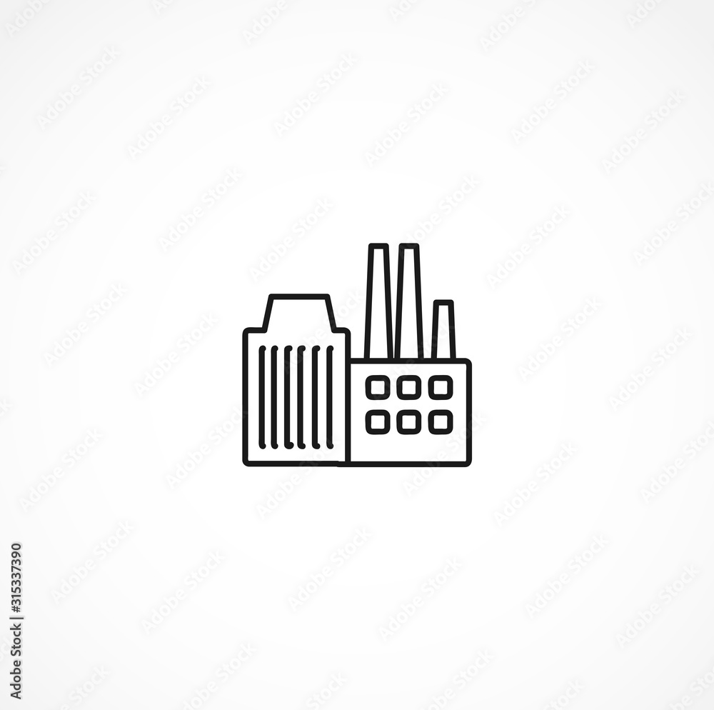 factory vector icon on white background