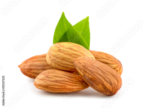 Almonds an isolated on white background