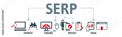 Banner SERP Search Engine Result Page - vector illustration concept