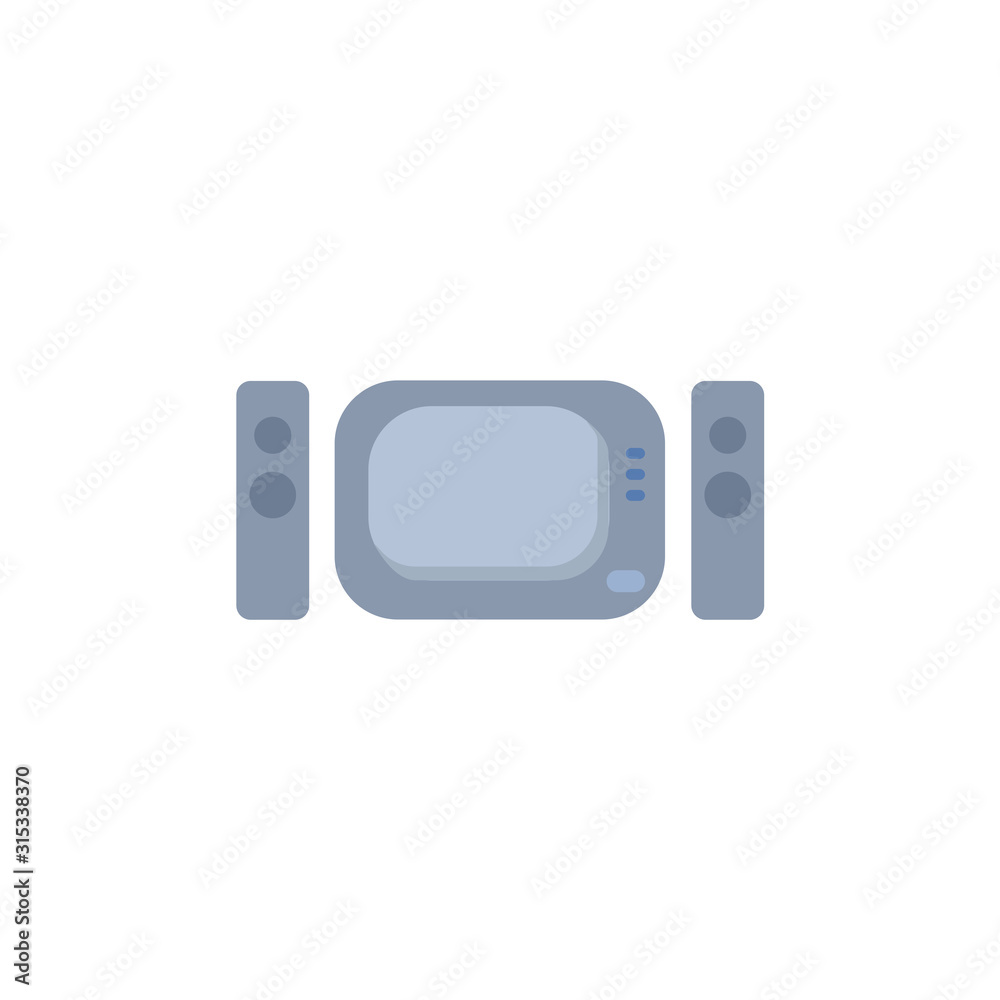 Fototapeta premium Home theater flat icon on white background