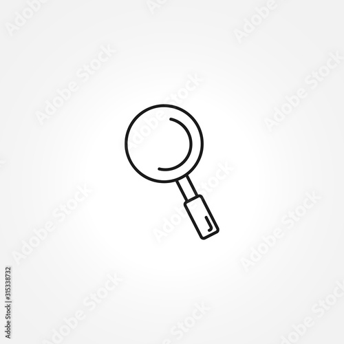 Magnifying glass or search icon on white background