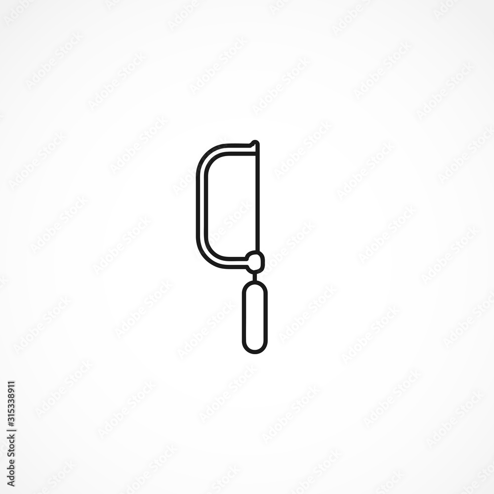 Camping saw icon on white background