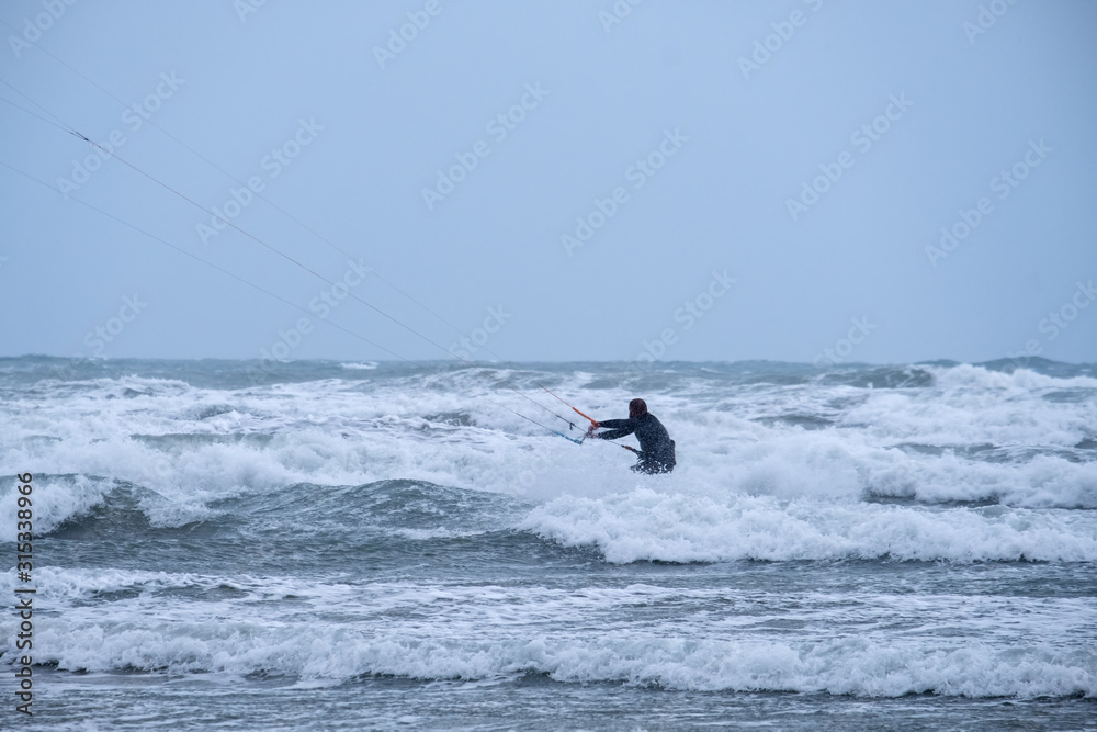 Kite surfing near st michaels mount cornwall england uk Kite surfing near st michaels mount cornwall england uk