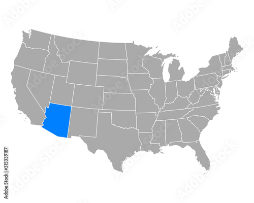 Karte von Arizona in USA
