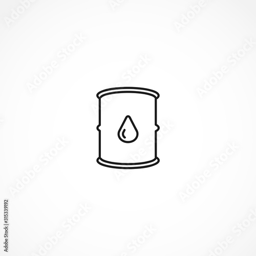 Oil drum container. barrel vector icon on white background