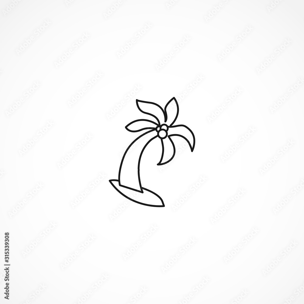 palm icon on white background palm icon on white background