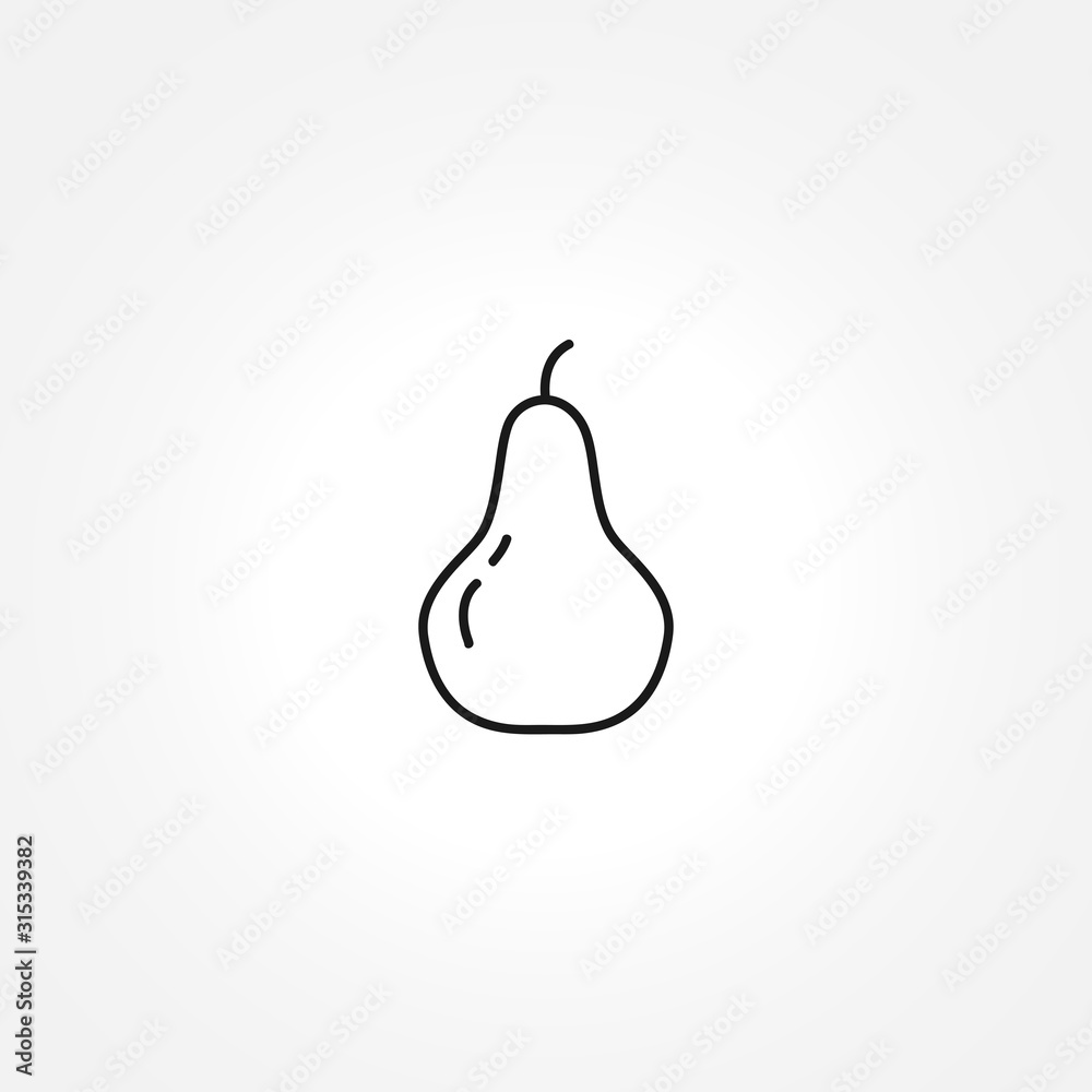 pear icon on white background pear icon on white background