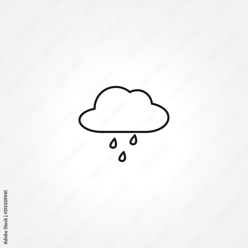 Rain icon on white background Rain icon on white background