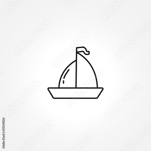sailing icon on white background