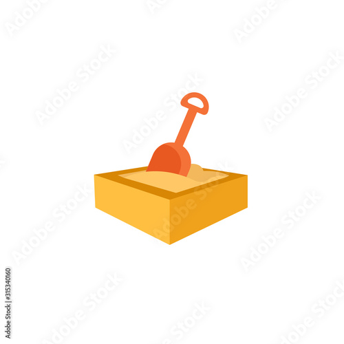 sandbox flat icon on white background