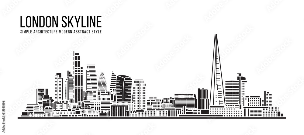 Cityscape Building Simple architecture modern abstract style art Vector Illustration design -  London city