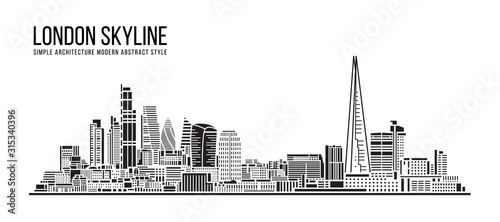 Cityscape Building Simple architecture modern abstract style art Vector Illustration design -  London city