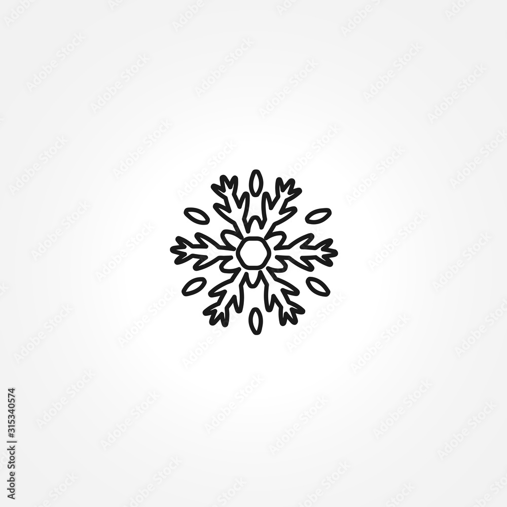 snowflake icon on white background snowflake icon on white background