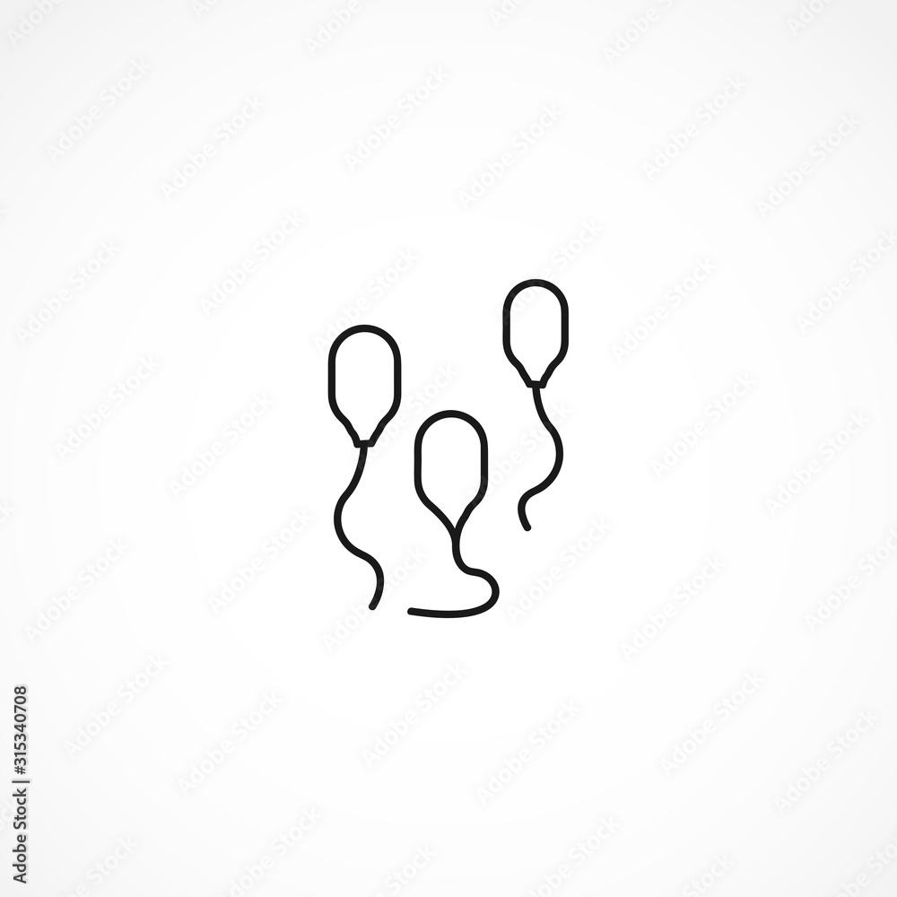 Sperm, Spermatozoa vector icon on white background Sperm, Spermatozoa vector icon on white background