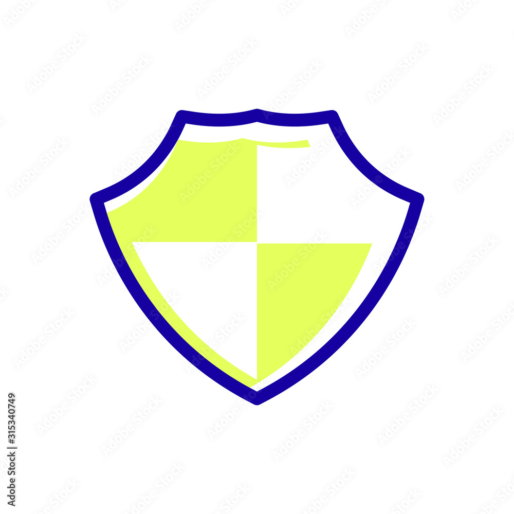 Shield, secure icon vector protection design on white background Shield, secure icon vector protection design on white background