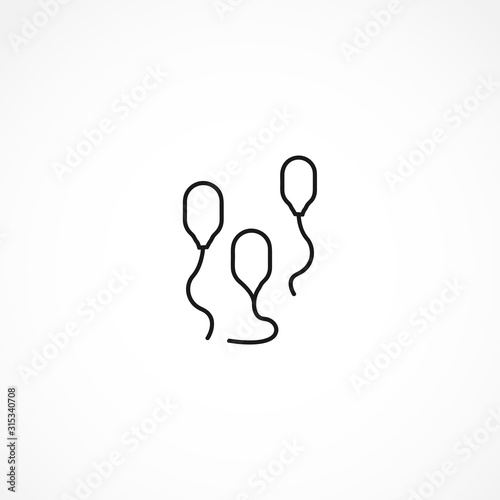 Sperm, Spermatozoa vector icon on white background