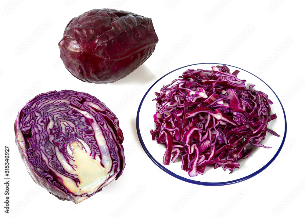 red cabbage isolated on white backrgound red cabbage isolated on white backrgound
