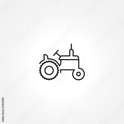 tractor icon on white background